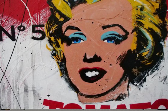 Tomato Marilyn 140cm x 100cm Marilyn Monroe Campbell's Soup Textured Urban Pop Art