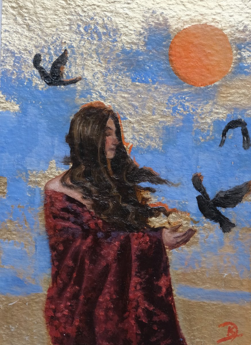 Feeding the birds by Kerry Lisa Davies