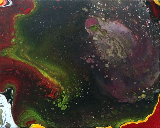 "Science Experiment" - FREE USA SHIPPING - Original Abstract PMS Fluid Acrylic Painting - 20 x 16 inches