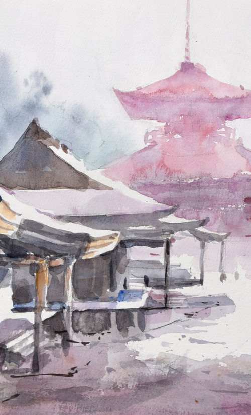 Danjo Garan - Koyasan by Goran Žigolić Watercolors