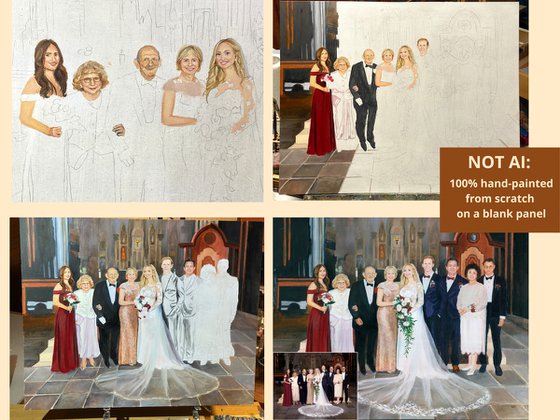 Custom wedding oil painting portrait from pic
