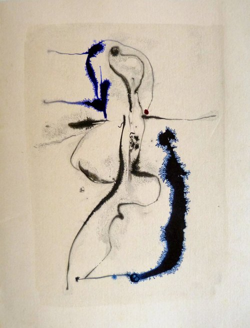Surrealist drawing 89, 23x31 cm by Frederic Belaubre