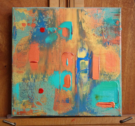 Little Teal Copper Abstract Concept 2