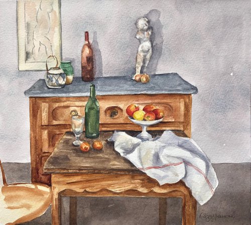 In Cézanne's atelier by Krystyna Szczepanowski