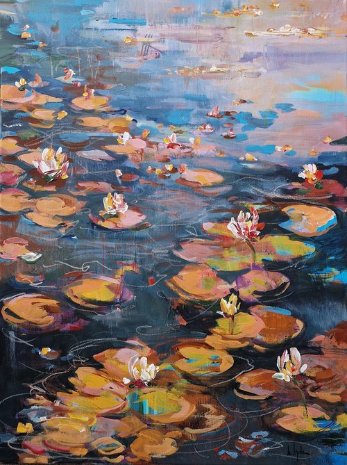 Blooming pond by Irina Laube