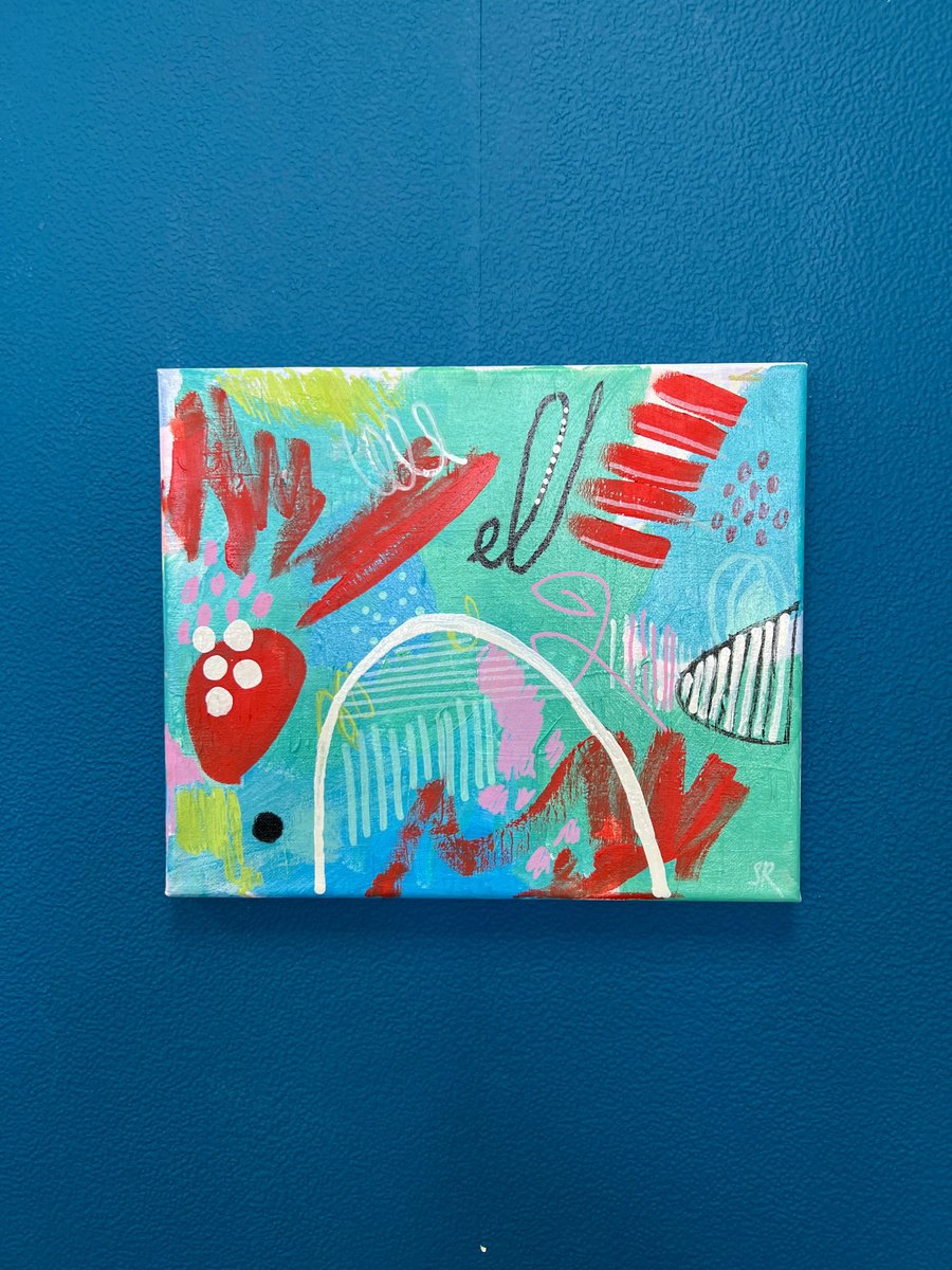 Red and teal abstract by Sasha Robinson