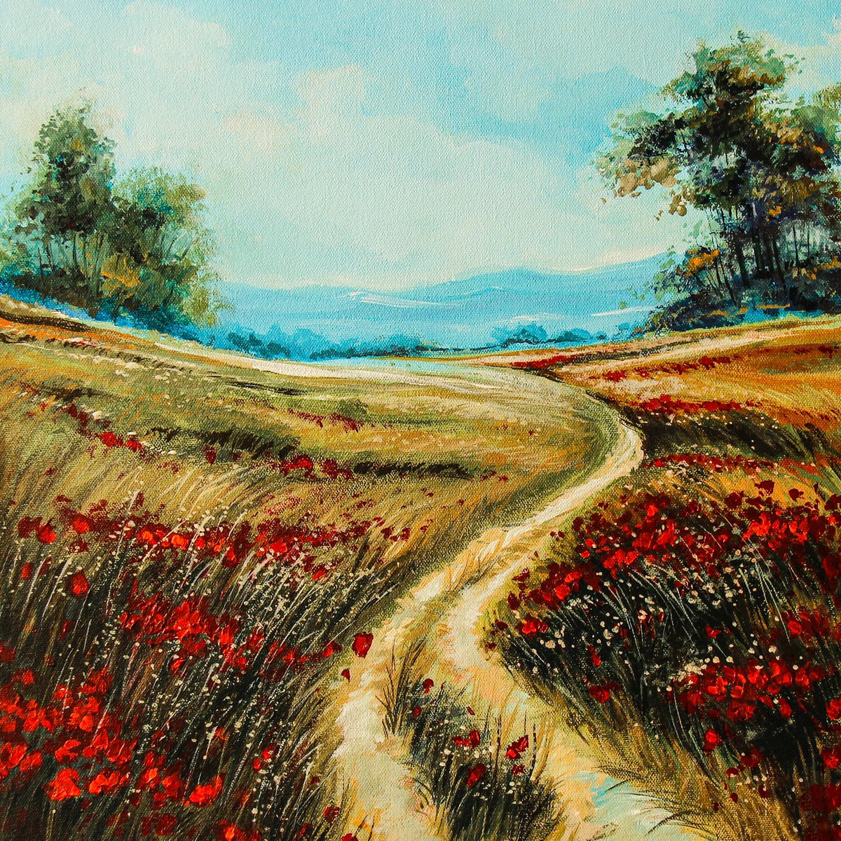 Abstract Still Life Acrylic Painting By Artist Gurdish Pannu, 18 X 18, Quest Of Love, Original Artwork