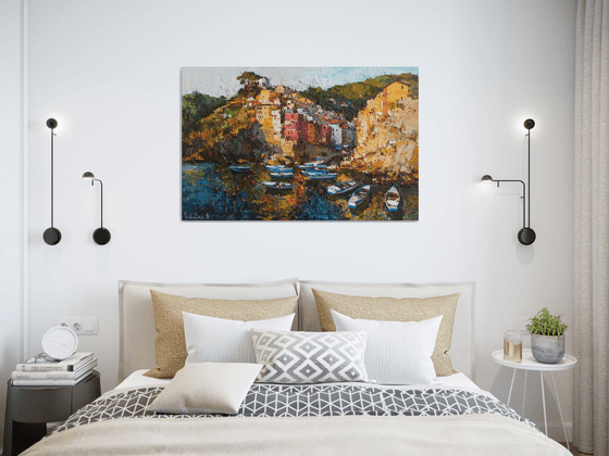 Riomaggiore, Cinque terre - Italian Landscape painting