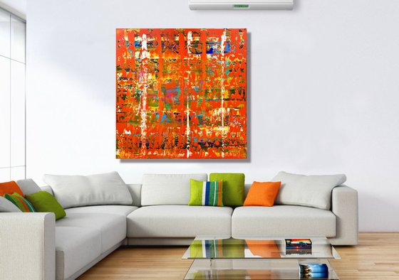 Enjoy Life - XL LARGE,  ABSTRACT ART – EXPRESSIONS OF ENERGY AND LIGHT. READY TO HANG!