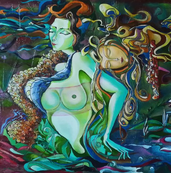 Love and passion(50x100cm, oil painting)
