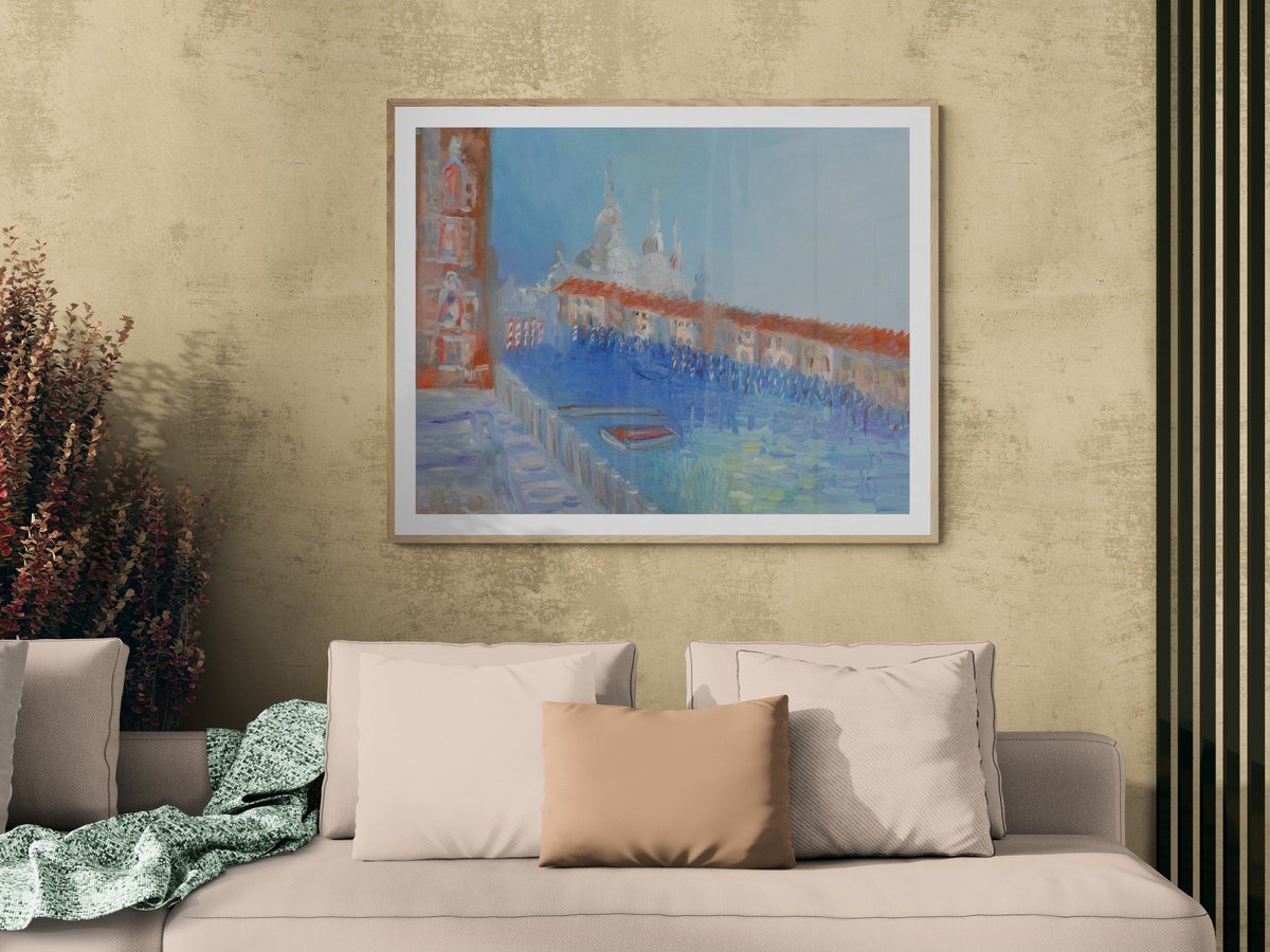 A View Of Santa Maria Della Salute By Lesley Blackburn, 20 X 16, Artwork For Sale On Artfinder