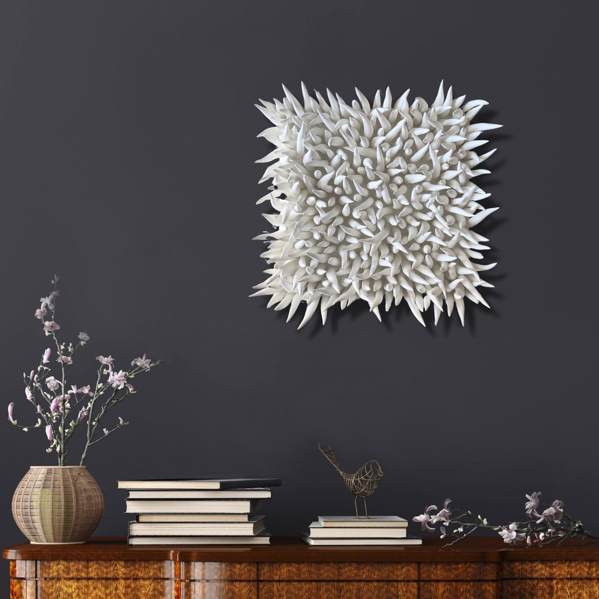 Organic Abstract Sculpture By Natasha Kanevski, 9 X 9", The Desire To Be In Control, Original Artwork