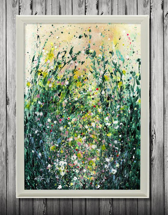 The Little Dreams - Framed Floral Painting by Kathy Morton Stanion