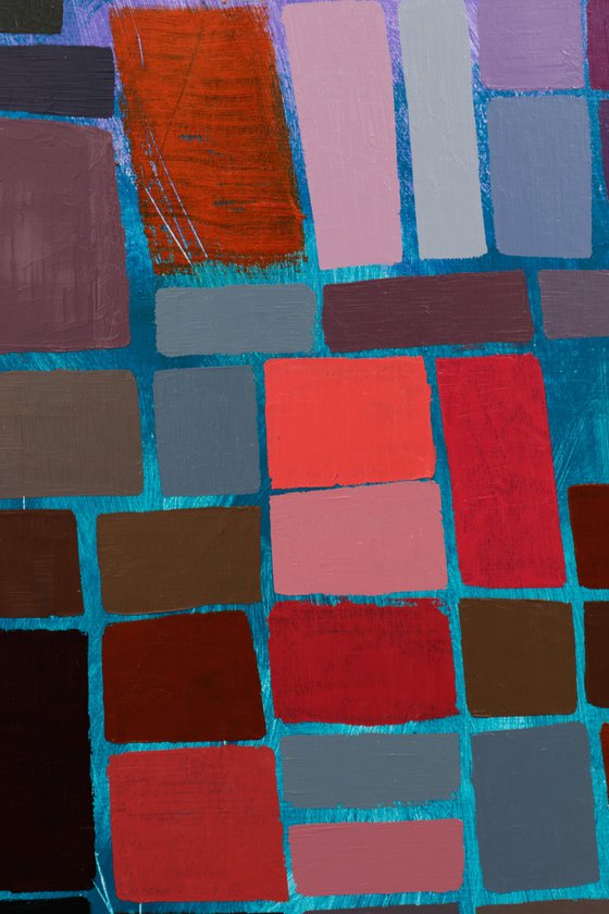Squares / Turquoise Purple Orange