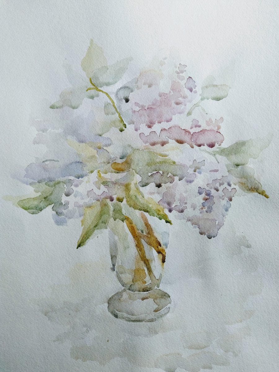 Impressionistic Watercolour , Lilac. Watercolor By Elena Klyan, 16 X 20, Artwork For Sale On Artfinder