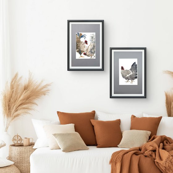 Family Rooster and Hen