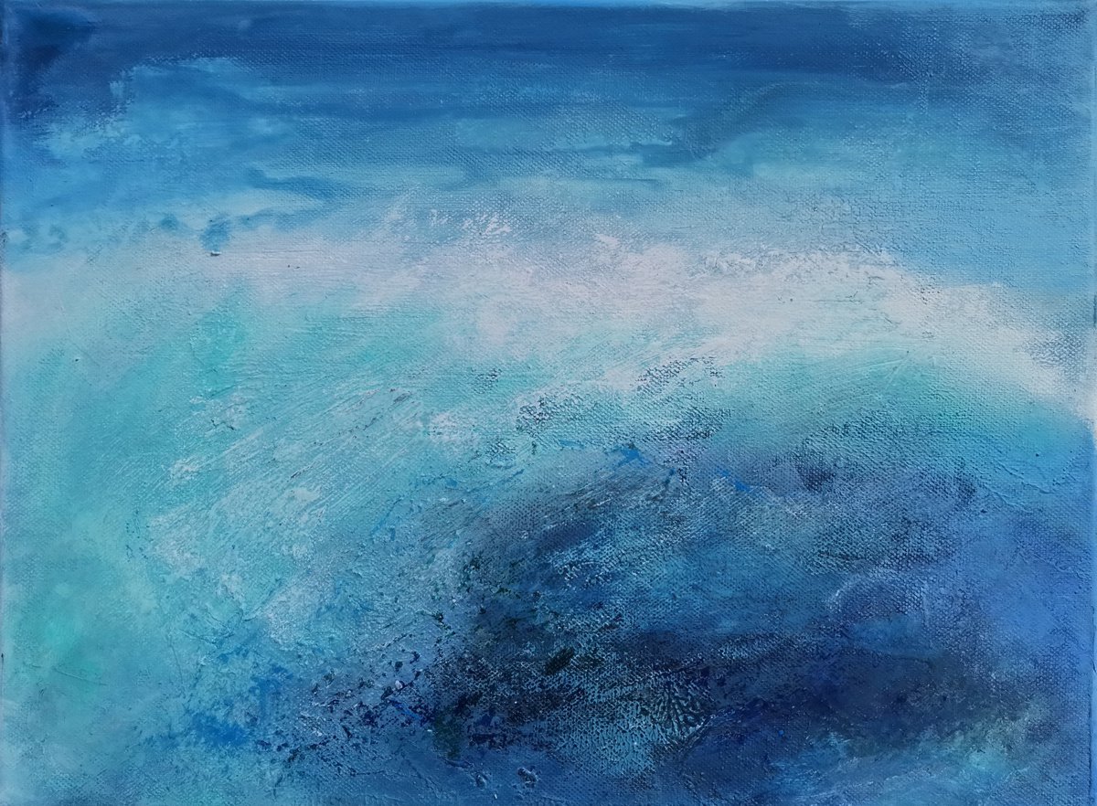 Organic Landscape Acrylic Painting By Doris Duschelbauer, 16 X 12, Emotions Vi, Original Artwork