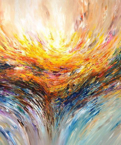 Positive Energy XXXL 1, extra large painting ! Unstretched by Peter Nottrott