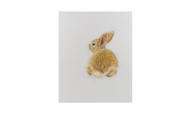 Bunny 1 Golden Serenity: A Tranquil Rabbit Oil Painting
