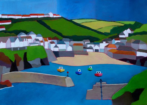 "Receding rain storm, Port Isaac"