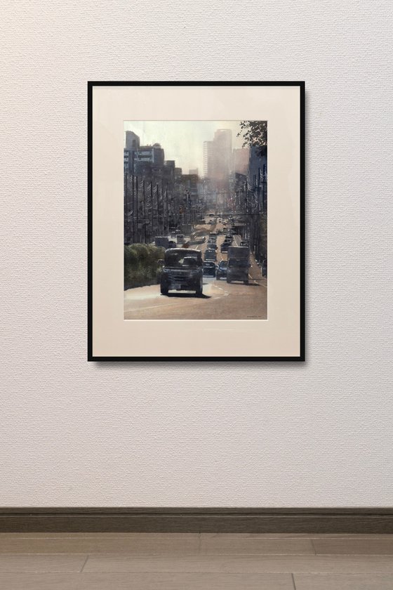 Hazy National Route in the Afternoon Sun