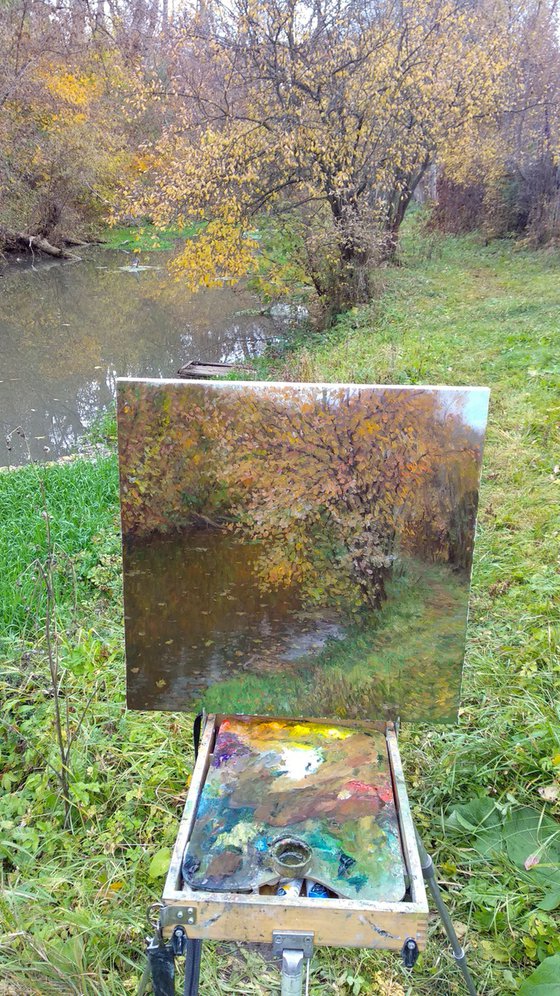 Silence Of Autumn - river autumn landscape painting