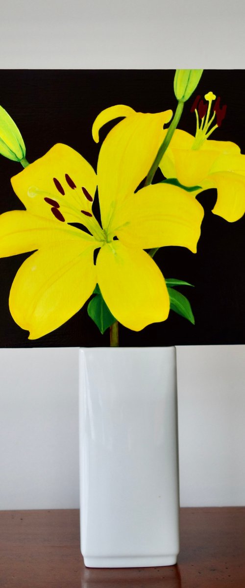 Yellow Oriental Lilies by Susan Porter