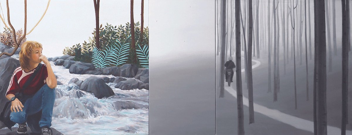 Landscape Oil Painting By Annaluce Aglietto, 41 X 16, Sentieri, Original Artwork