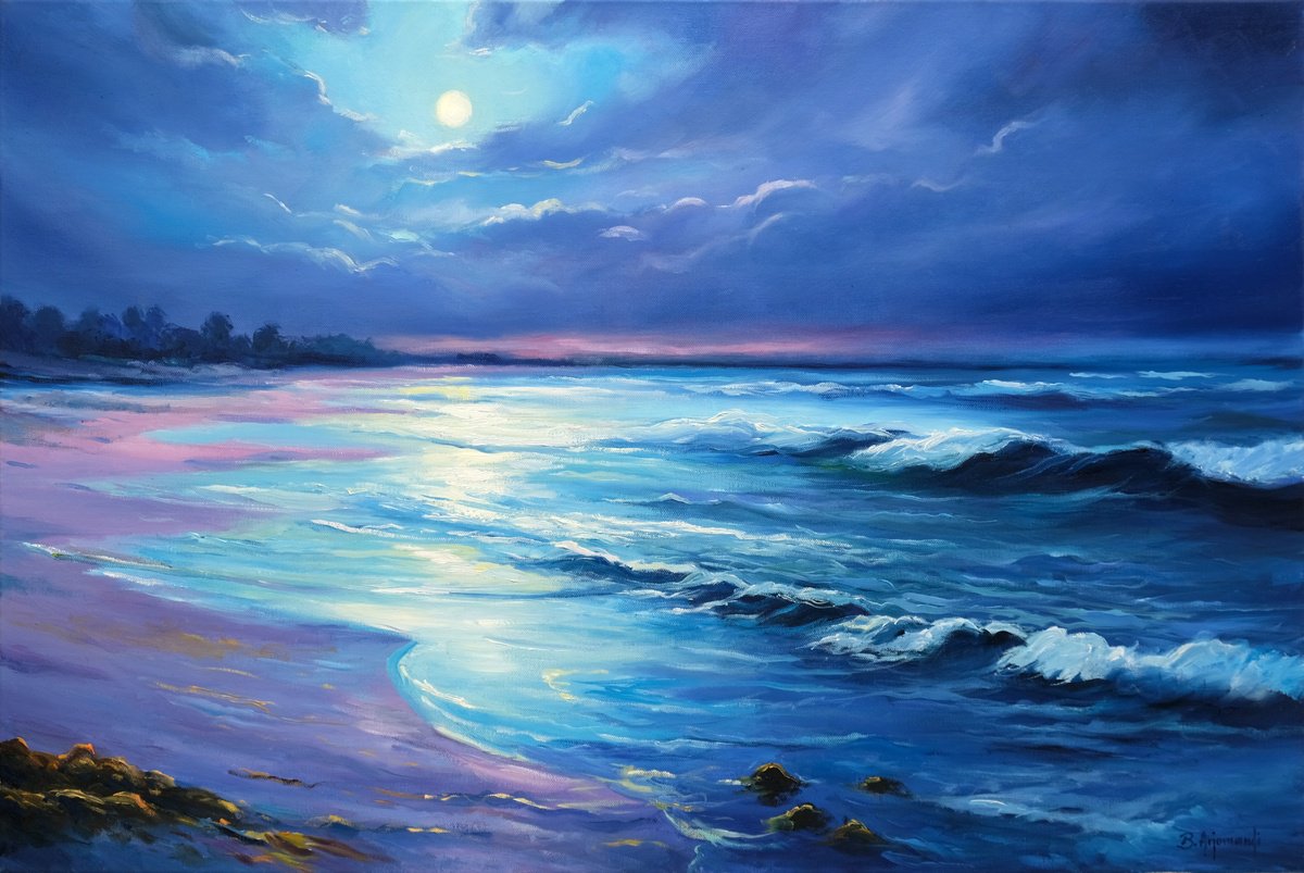 Moonlight Seascape by Behshad Arjomandi