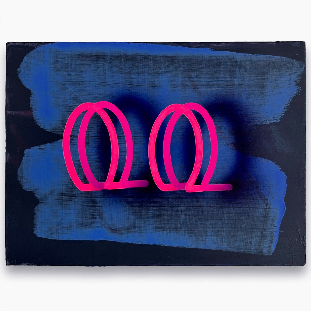 Urban And Pop Abstract Acrylic Painting By Mike Edwards, 13 X 11", Night Vision, Original Artwork