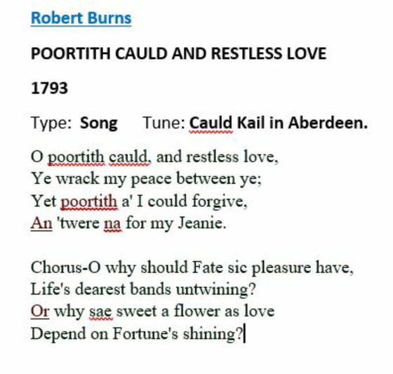 Poortith Cauld And Restless Love