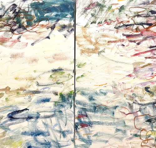 Monet's pond. Diptych. by Lilia Orlova-Holmes