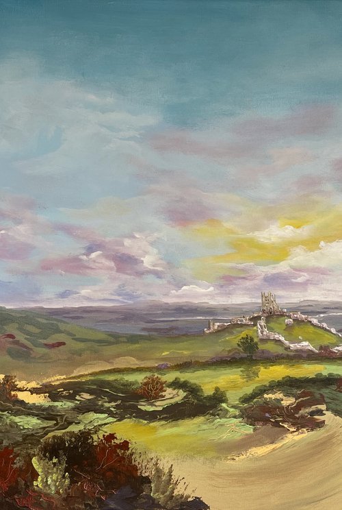 Corfe-Castle Dawn by Marja Brown