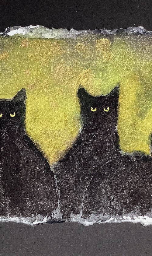 3 CHATS NOIRS by Eva Fialka