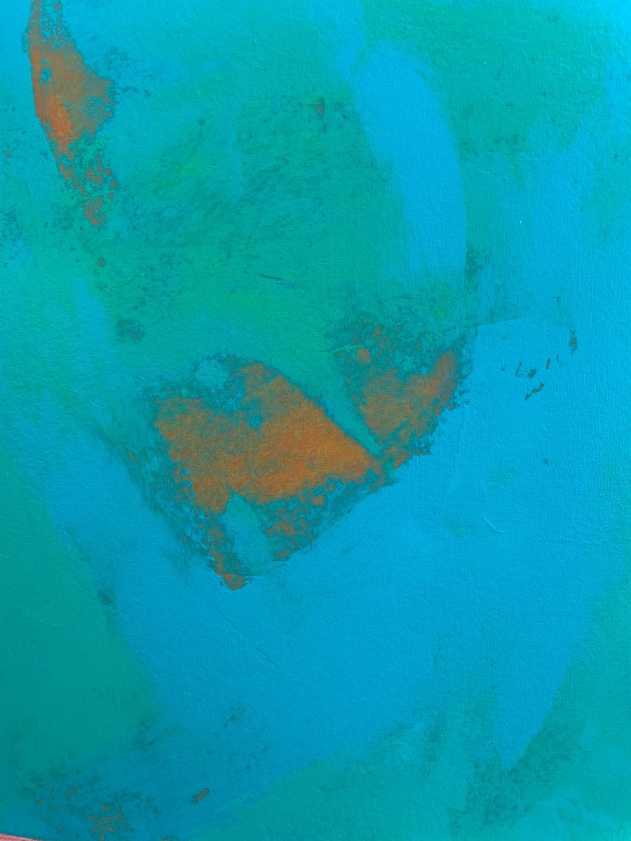 Abstract Acrylic Painting By Richard Heys, 17 X 20", Stolen Time 155, Original Artwork