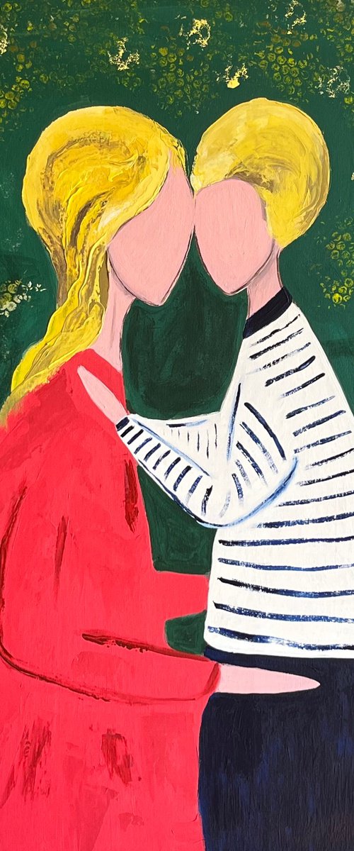 Mother Son Original Painting by Halyna Kirichenko