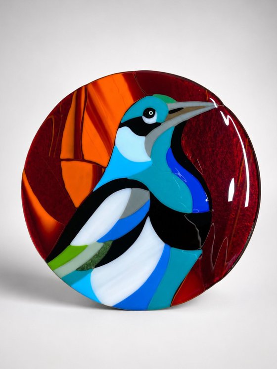 Raven Fused Glass Art