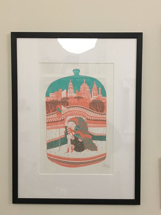 The Bell Jar - Limited Edition of 30 Signed Two Colour Screen Print