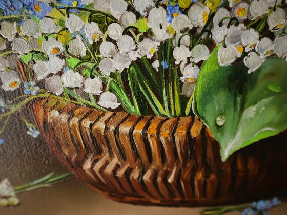 Lilies of the Valley in Basket