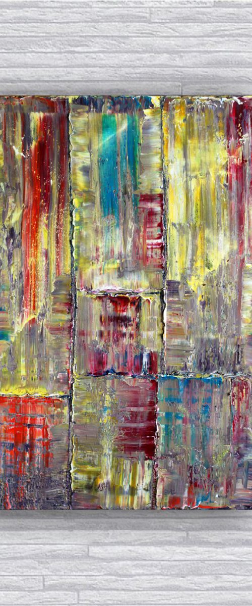 "Weeping Wall" - FREE SHIPPING to the USA - Original Abstract Oil Painting, 24 x 36 inches by Preston M. Smith (PMS)