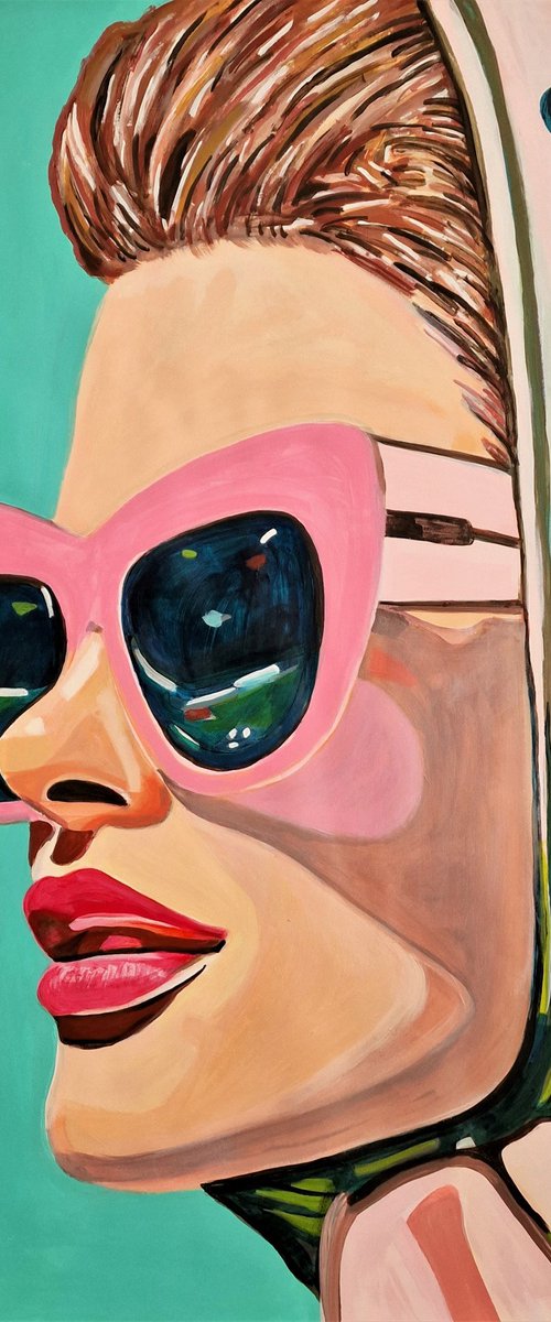 Vintage girl / 100 x 70 cm by Alexandra Djokic