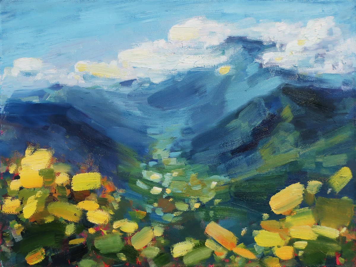 Oil painting Landscape Mountains by Anna Shchapova