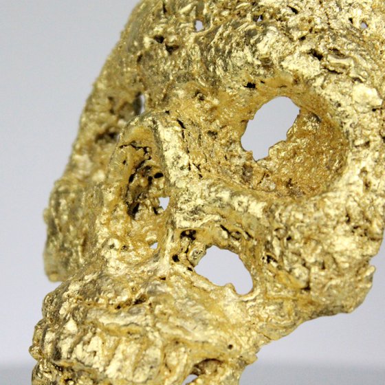 Skull CLVII - Skull artwork steel gold leaf