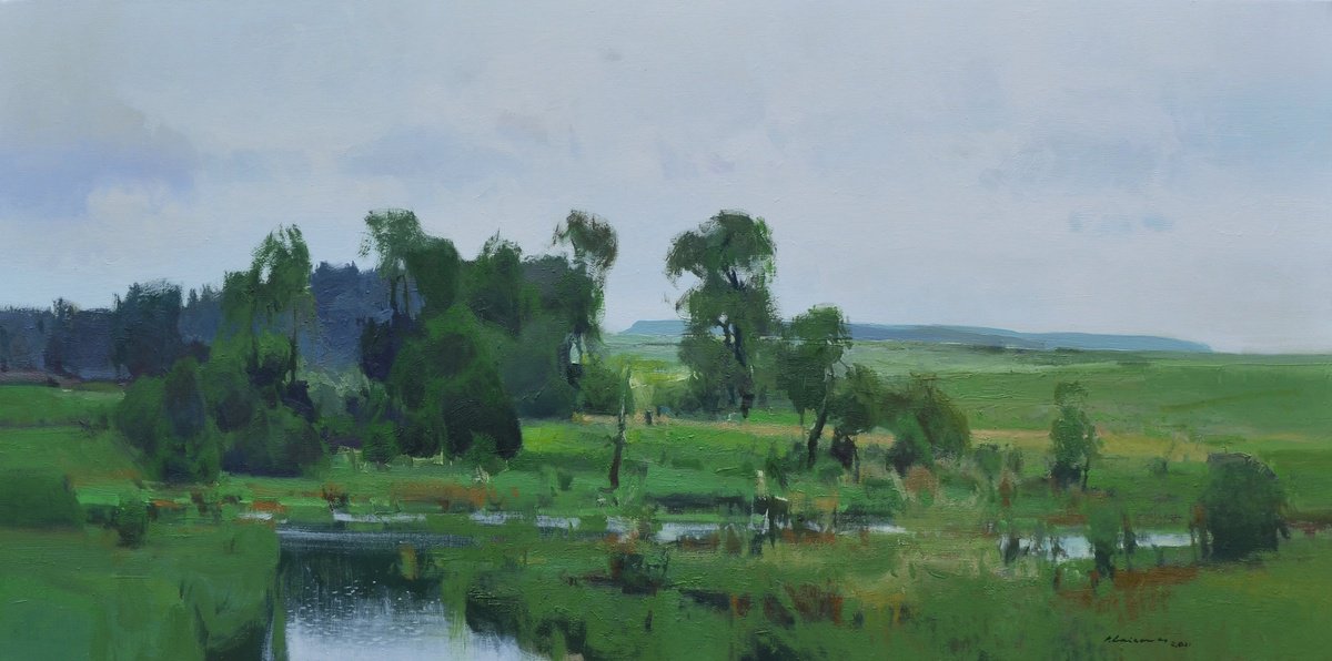 „By The Pond” By Vytautas Laisonas, 39 X 20, Artwork For Sale On Artfinder