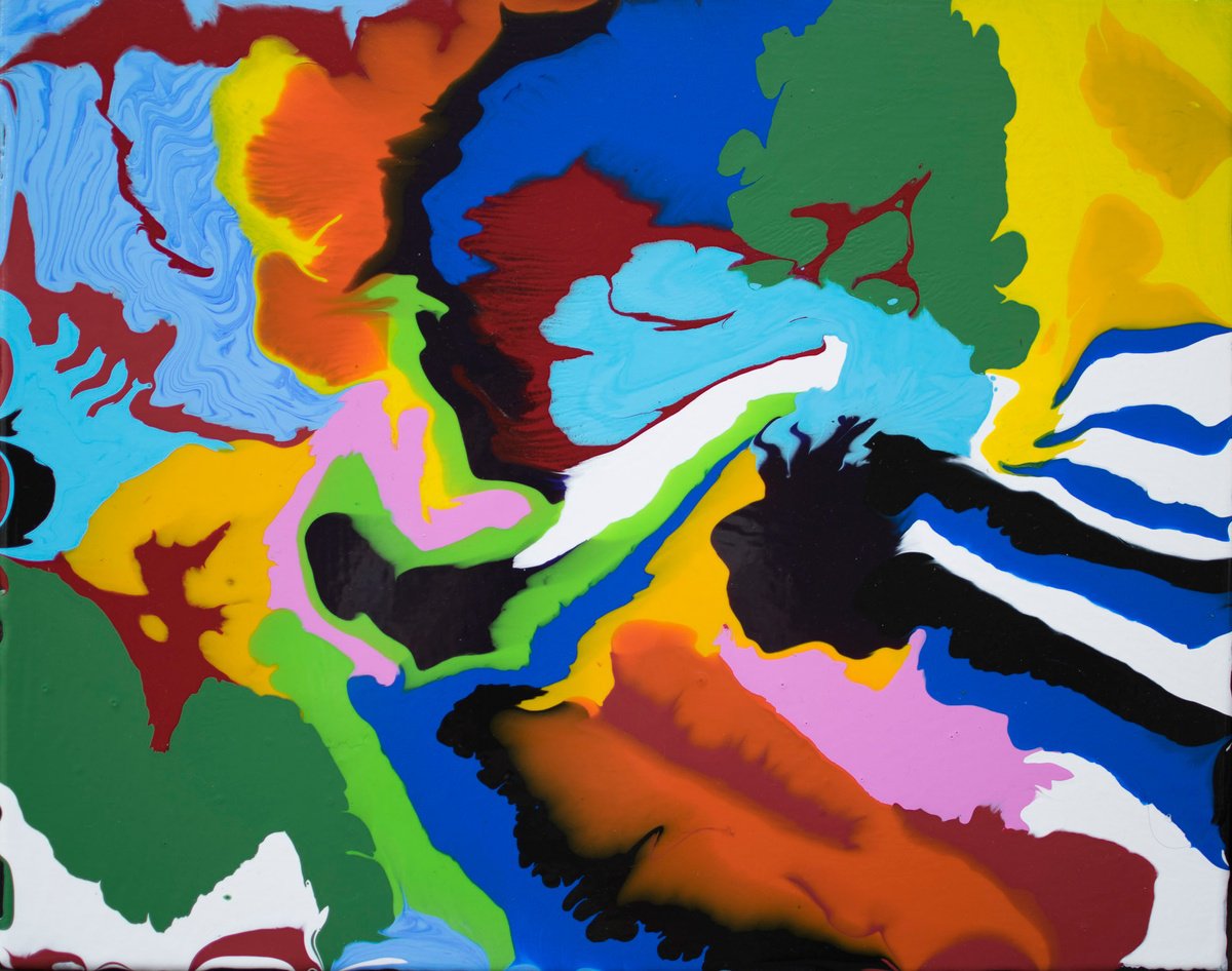 Abstract Acrylic Painting By Km Arts, 20 X 16", Walnut Grove, Original Artwork