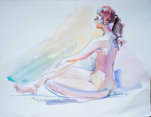 NUDE.04 20211006 "Nude woman sitting" by Irina Bibik-Chkolian