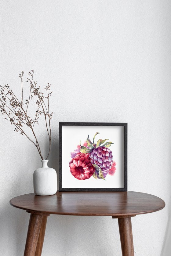 Triptych "Berries + Mushroom"