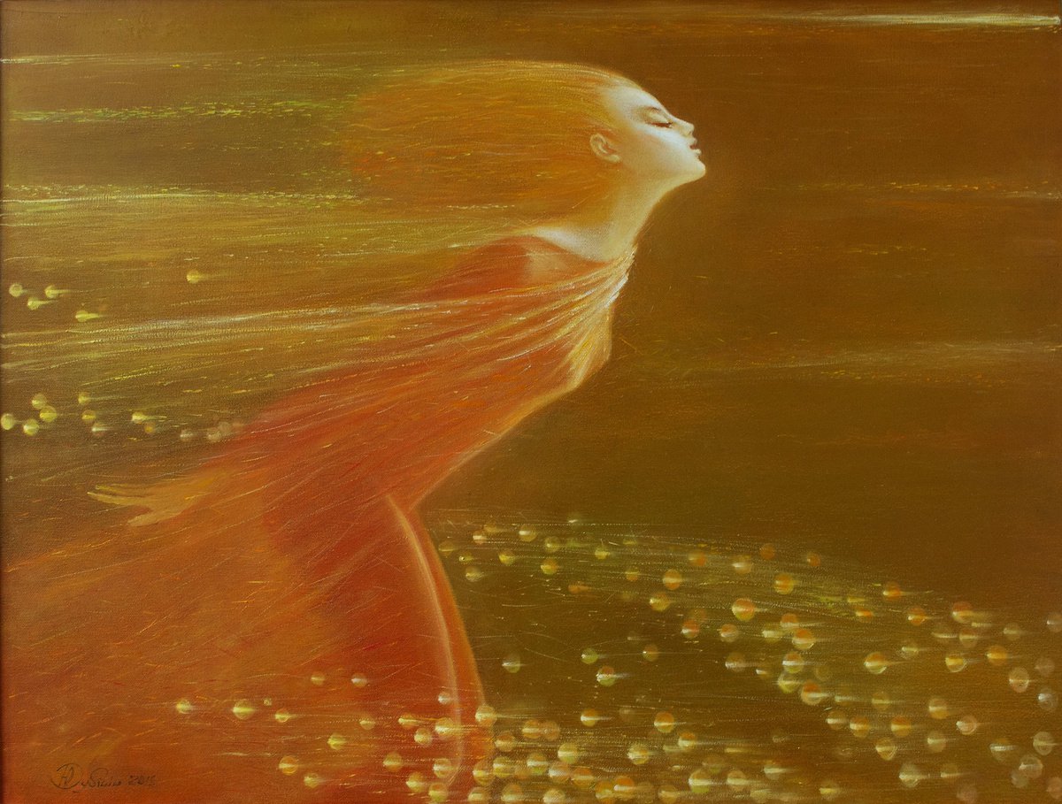 Impressionistic Portrait Oil Painting By Titinin Yurii, 31 X 24", Star Wind, Original Artwork