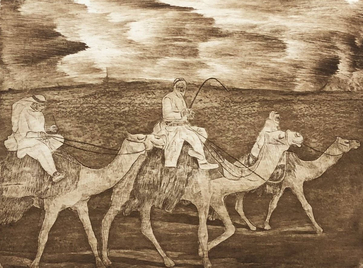 Graphic Etchings & Engravings , Bedouins By Sergei Monin, 9 X 7, Artwork For Sale On Artfinder