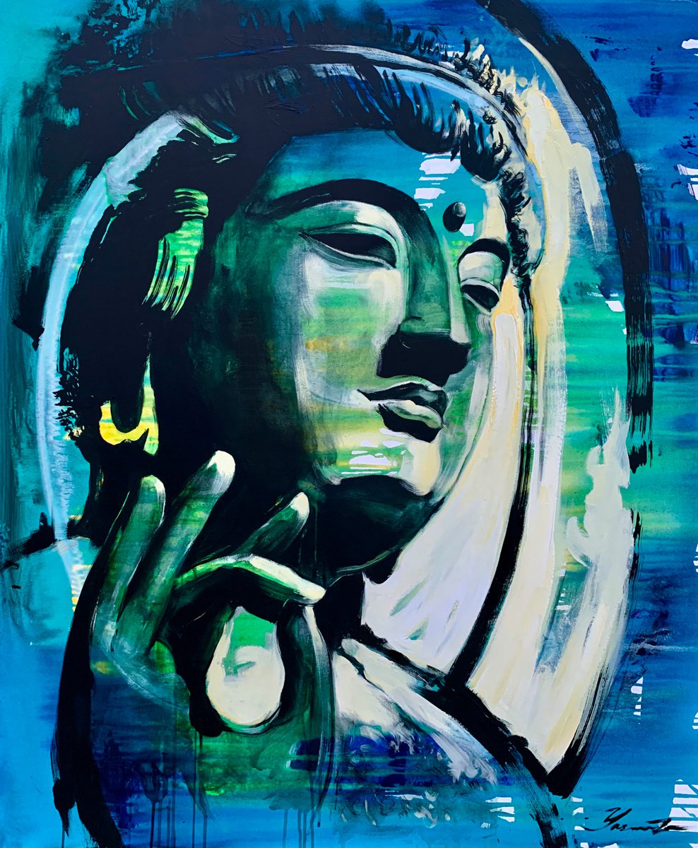 Big painting - Buddha - Portrait - Pop Art - Street Art - Bright portrait by Yaroslav Yasenev